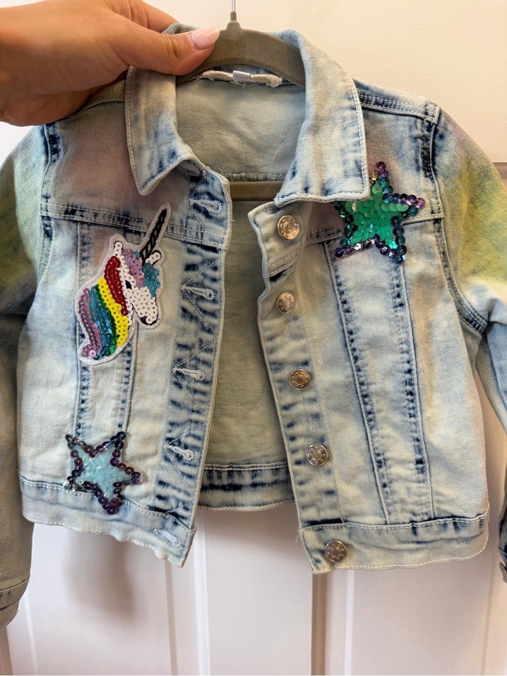 Baby Sara size 4 sequin detail Jean denim jacket